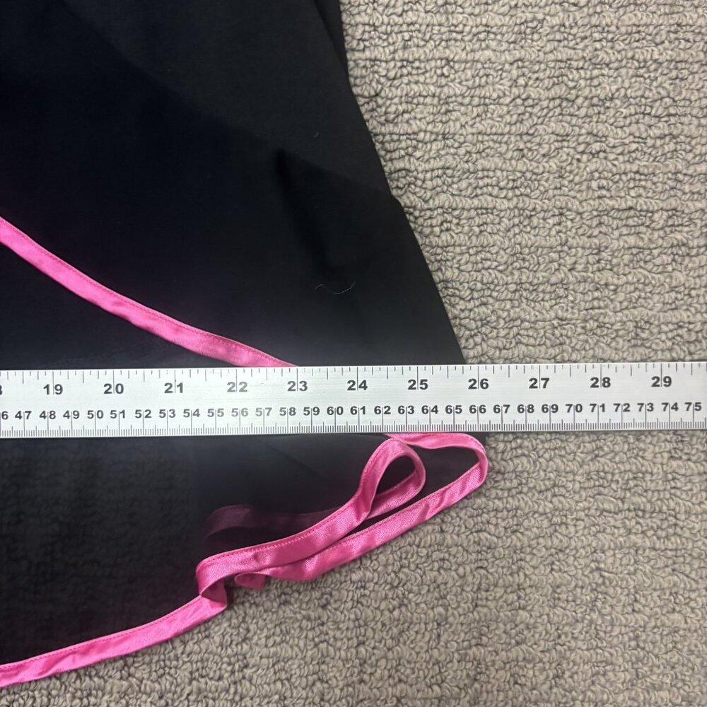 Jessica Black Asymmetrical Slip Dress with Pink Ruffle Trim - Picture 7 of 13